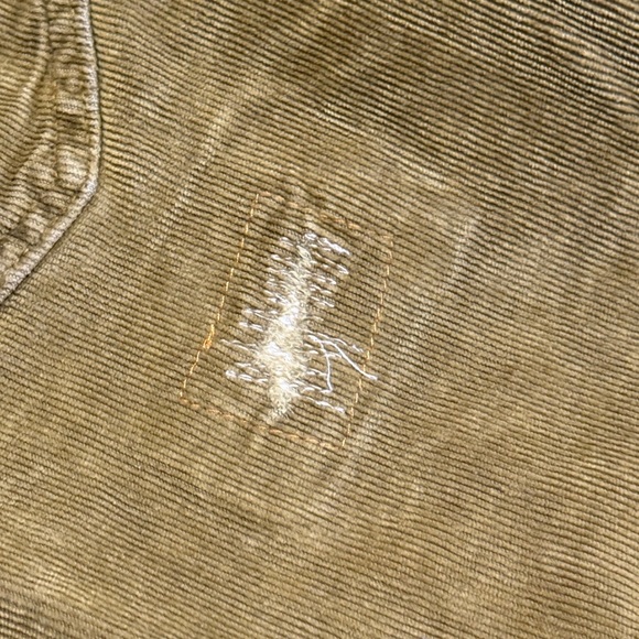 Zara Men’s Brown Distressed Corduroy Skinny Pants 31 | Stretch Cotton Button Fly - Picture 15 of 15